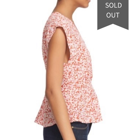 Rebecca Taylor Provence Block Print Silk V-Neck - Picture 3 of 7